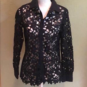 Women’s Banana Republic Crochet Button Down